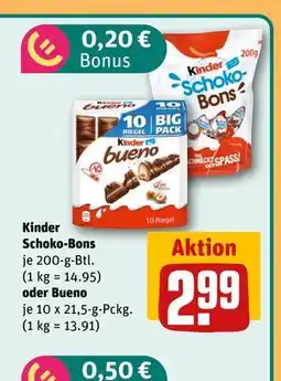 REWE DE Kinder Schoko-Bons oder Bueno, EUR 2.99 tilbud