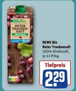REWE DE REWE Bio Roter Traubensaft, EUR 2.29 tilbud