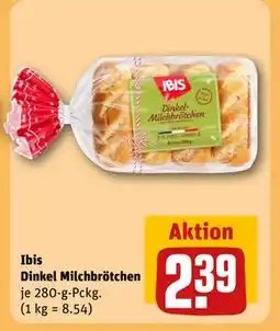 REWE DE Ibis Dinkel Milchbrötchen, EUR 2.39 tilbud