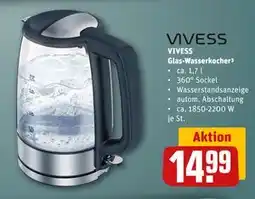 REWE DE VIVESS Glas-Wasserkocher³, EUR 14.99 tilbud