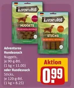 REWE DE Adventuros Hundesnack oder Hundesnack, EUR 0.99 tilbud