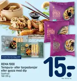 REMA 1000 Tempura- eller torpedorejer eller gyoza med dip tilbud