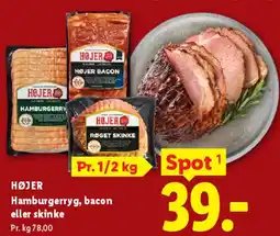 Lidl Hamburgerryg, bacon eller skinke tilbud