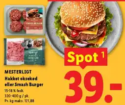 Lidl Hakket oksekød eller Smash Burger tilbud