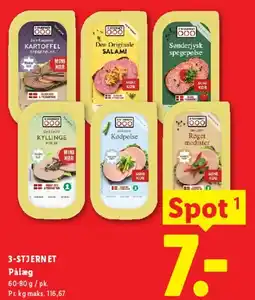 Lidl 3-STJERNET Pålæg (udvalg) tilbud