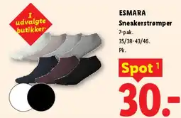 Lidl ESMARA Sneakerstrømper 7-pak tilbud