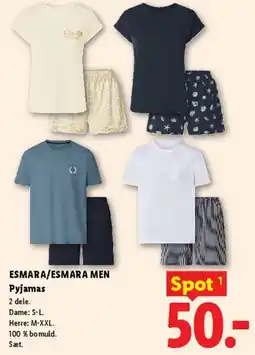 Lidl ESMARA / ESMARA MEN Pyjamas (2 dele) tilbud