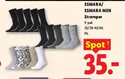 Lidl ESMARA / ESMARA MEN Strømper 5-pak tilbud