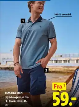 Lidl ESMARA MEN Polotrøje & Shorts tilbud