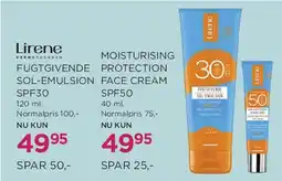 Salling Lirene Sol-Emulsion SPF30 / Moisturising Protection Face Cream SPF50 tilbud