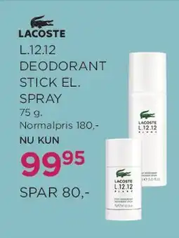 Salling LACOSTE L.12.12 DEODORANT STICK / SPRAY tilbud