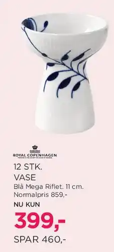 Salling Vase (Blå Mega Riflet) tilbud
