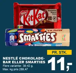 Let-Køb NESTLÉ CHOKOLADE-BAR ELLER SMARTIES tilbud
