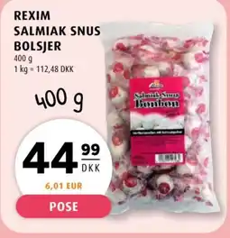 Scandinavian Park Rexim salmiak snus bolsjer tilbud