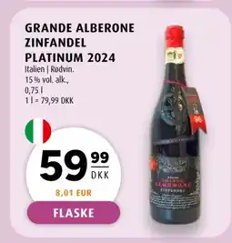Scandinavian Park Grande Alberone zinfandel platinum 2024 tilbud