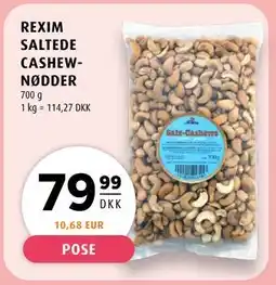 Scandinavian Park REXIM SALTEDE CASHEWNØDDER tilbud