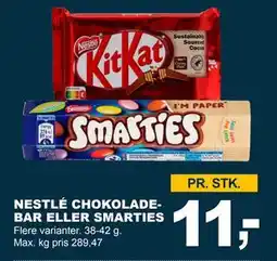 Let-Køb NESTLÉ CHOKOLADEBAR ELLER SMARTIES tilbud