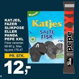 Let-Køb KATJES, FAZER SLIKPOSE ELLER PANDA PEPE XXL tilbud