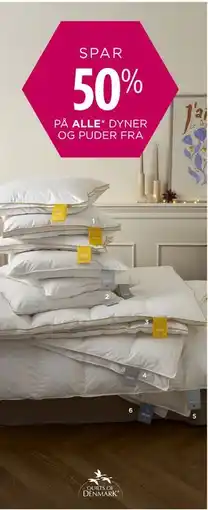 Salling SPAR 50%. PÅ. ALLE. * DYNER OG PUDER FRA QUILTS OF DENMARK tilbud