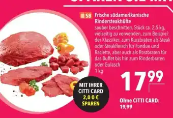 Citti SB Frische südamerikanische Rindersteakhüfte tilbud