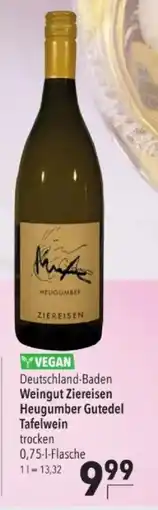 Citti VEGAN Deutschland-Baden Weingut Ziereisen Heugumber Gutedel Tafelwein trocken tilbud