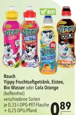 Citti Rauch Yippy Fruchtsaftgetränk, Eistee, Bio Wasser oder Cola Orange tilbud