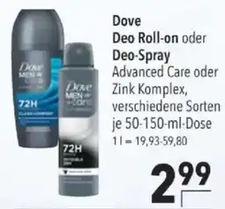 Citti Dove Deo Roll-on oder Deo-Spray tilbud