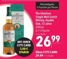 Citti The Glenlivet Single Malt Scotch Whisky, Double Oak, 12 Jahre tilbud