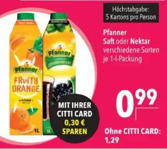 Citti Pfanner saft oder nektar tilbud