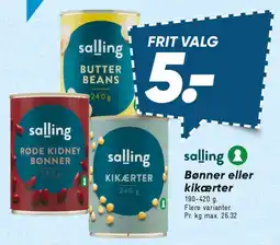 Bilka Salling bønner eller kikærter tilbud