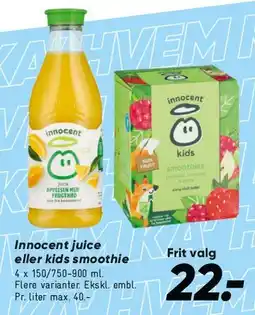 Bilka Innocent juice / Kids smoothie tilbud