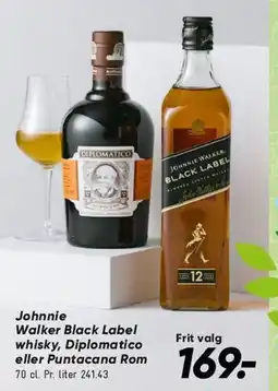 Bilka Johnnie Walker Black Label / Diplomatico tilbud