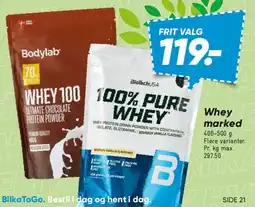 Bilka Whey / proteinpulver tilbud