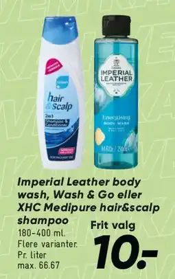 Bilka Imperial Leather body wash / XHC Medipure hår & scalp shampoo tilbud