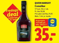 Lidl QUEEN MARGOT Cremelikør tilbud