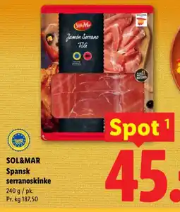 Lidl SOL&MAR Spansk serranoskinke tilbud