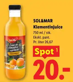 Lidl SOL&MAR Klementinjuice tilbud