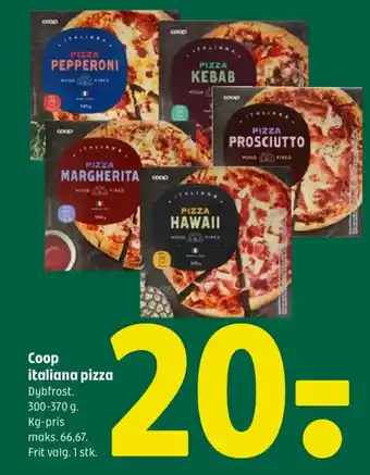 Coop 365 Coop italiana pizza tilbud