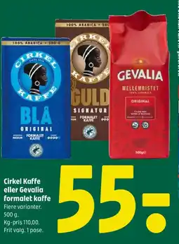 Coop 365 Cirkel Kaffe eller Gevalia formalet kaffe tilbud
