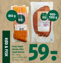 Coop 365 Coop røget skinke eller røget bacon tilbud