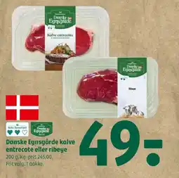 Coop 365 Danske Egnsgårde kalve entrecote eller ribeye tilbud