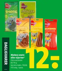 Coop 365 Malaco snøre eller stjerner tilbud