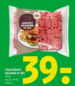 Coop 365 Coop hakket oksekød 14-18% tilbud