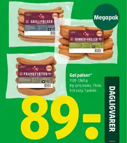 Coop 365 Gøl pølser tilbud