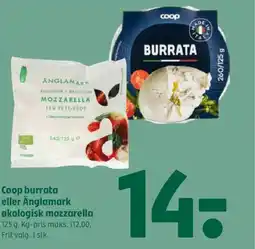 Coop 365 Coop burrata eller Änglamark økologisk mozzarella tilbud