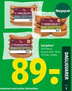 Coop 365 Pølser (megapak) tilbud