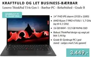 Lenovo ThinkPad T14s Gen 1 - Bærbar PC - Refurbished - Grade B