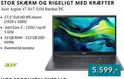 CBC Acer Aspire 17 A17-51M Bærbar PC tilbud