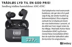 CBC Sandberg trådløse høretelefoner ANC+ENC tilbud
