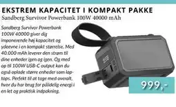 CBC Sandberg Survivor Powerbank 100W 40000 mAh tilbud